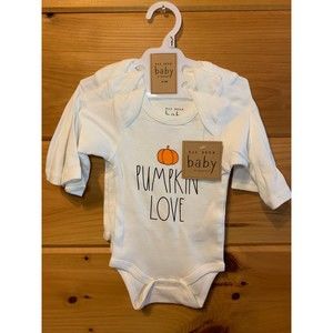 Rae Dunn Size 0-3 Months Fall Themed Onesies 3-pack NWT